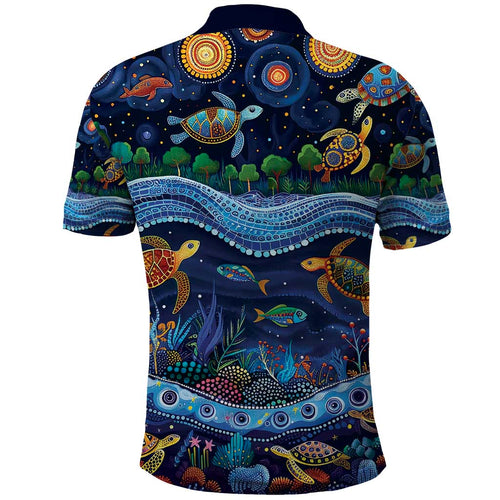 Australian Landscapes Polo Shirt Aboriginal Dreamtime Story