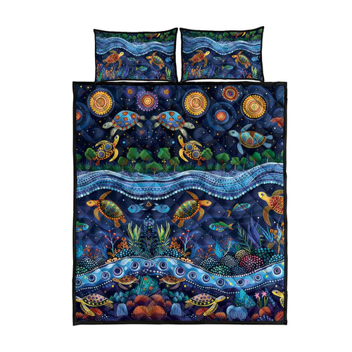 Australian Landscapes Quilt Bed Set Aboriginal Dreamtime Story