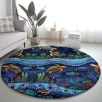 Australian Landscapes Round Carpet Aboriginal Dreamtime Story