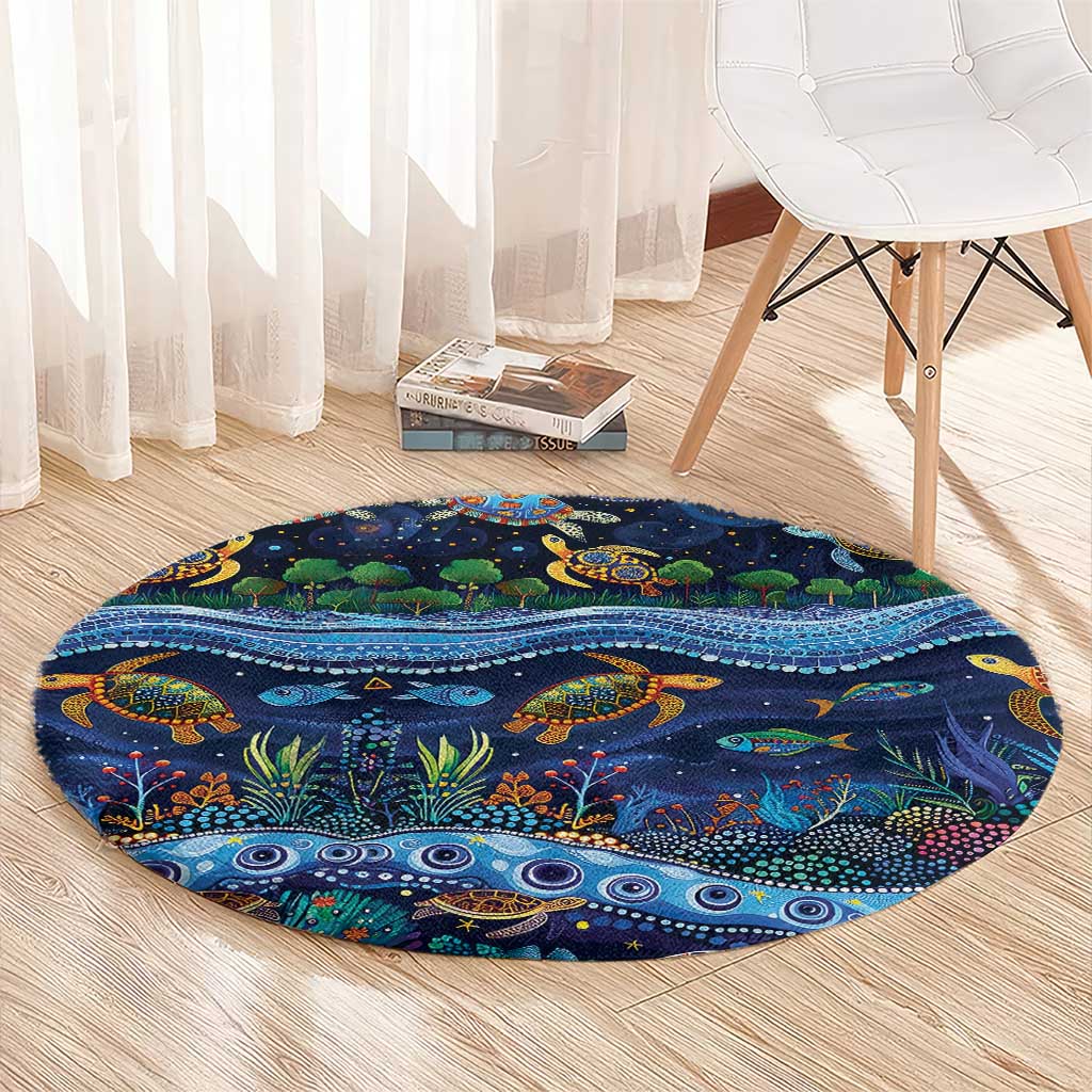 Australian Landscapes Round Carpet Aboriginal Dreamtime Story