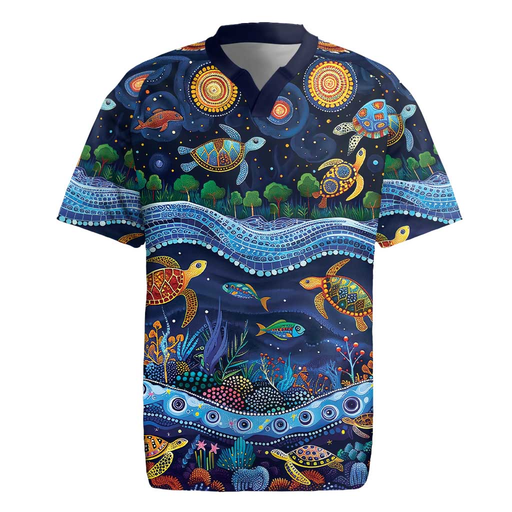 Australian Landscapes Rugby Jersey Aboriginal Dreamtime Story