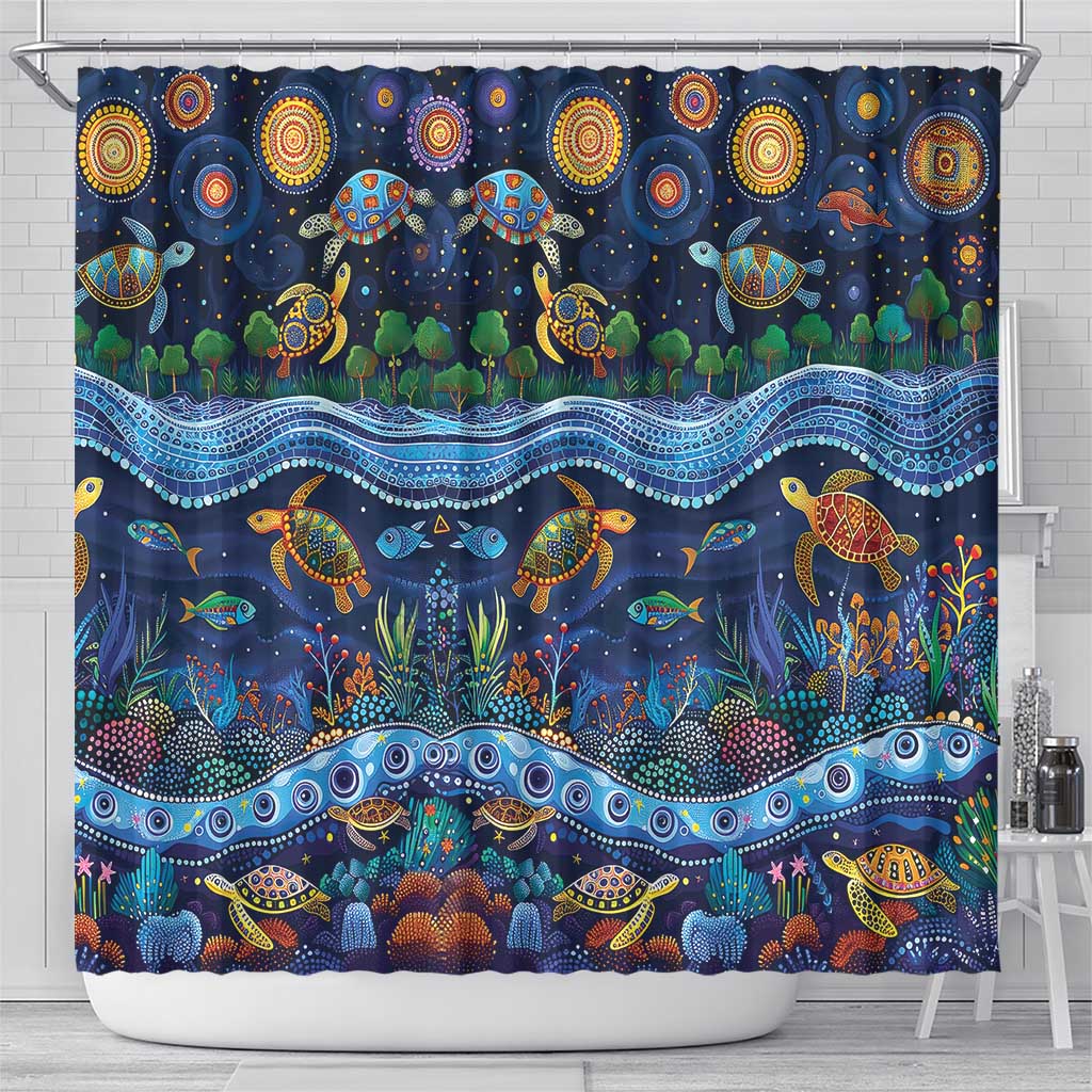 Australian Landscapes Shower Curtain Aboriginal Dreamtime Story