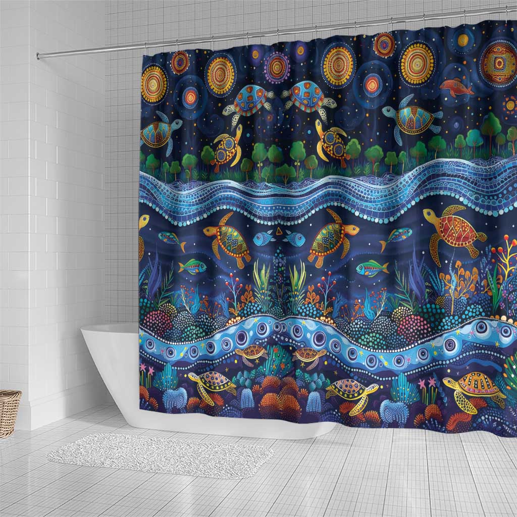 Australian Landscapes Shower Curtain Aboriginal Dreamtime Story