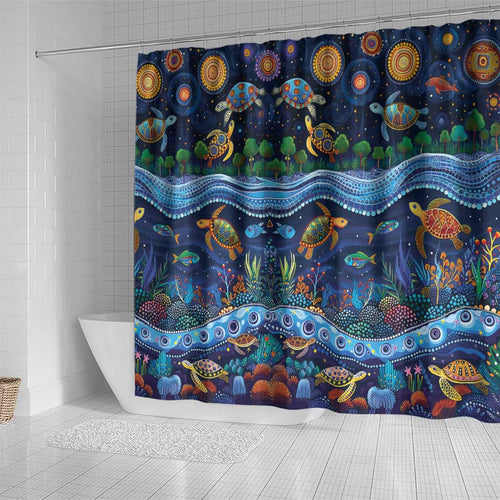 Australian Landscapes Shower Curtain Aboriginal Dreamtime Story