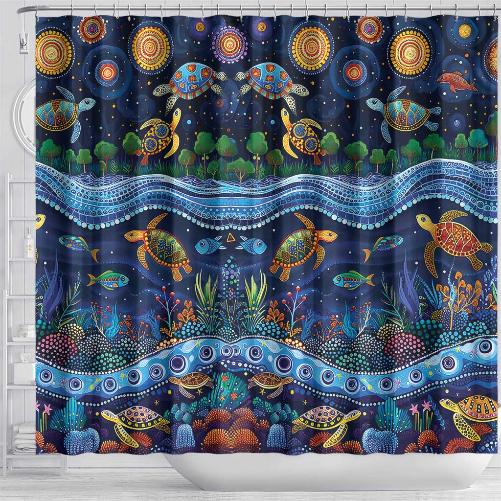 Australian Landscapes Shower Curtain Aboriginal Dreamtime Story