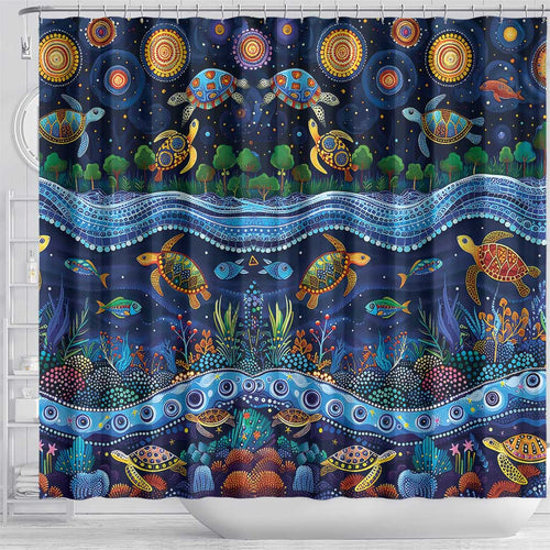 Australian Landscapes Shower Curtain Aboriginal Dreamtime Story