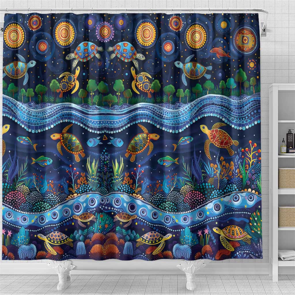 Australian Landscapes Shower Curtain Aboriginal Dreamtime Story