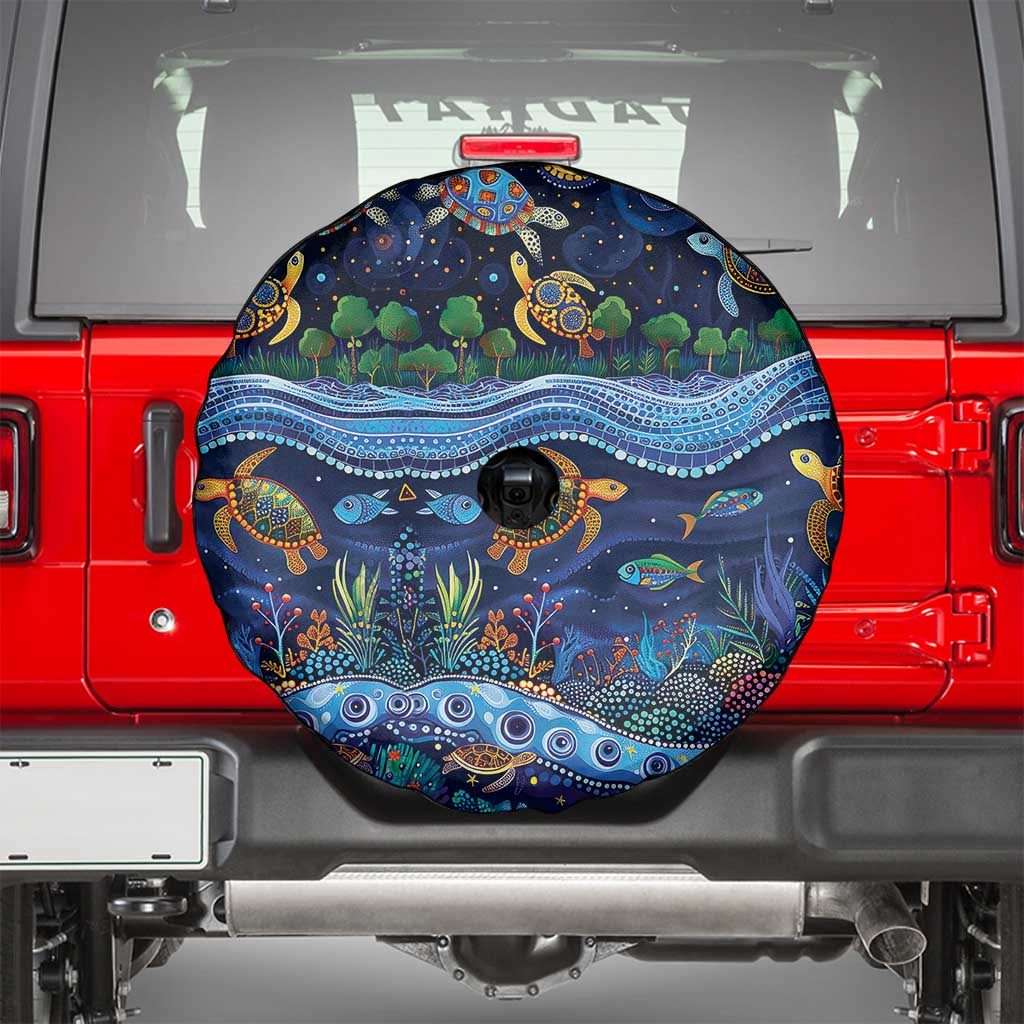 Australian Landscapes Spare Tire Cover Aboriginal Dreamtime Story