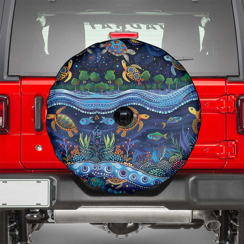 Australian Landscapes Spare Tire Cover Aboriginal Dreamtime Story