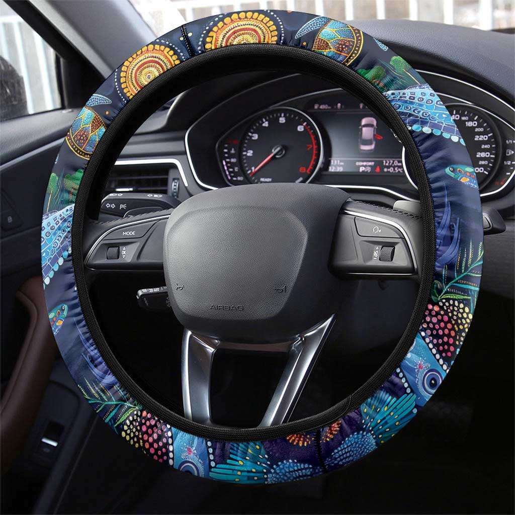 Australian Landscapes Steering Wheel Cover Aboriginal Dreamtime Story
