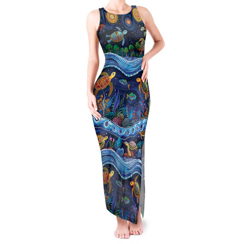 Australian Landscapes Tank Maxi Dress Aboriginal Dreamtime Story