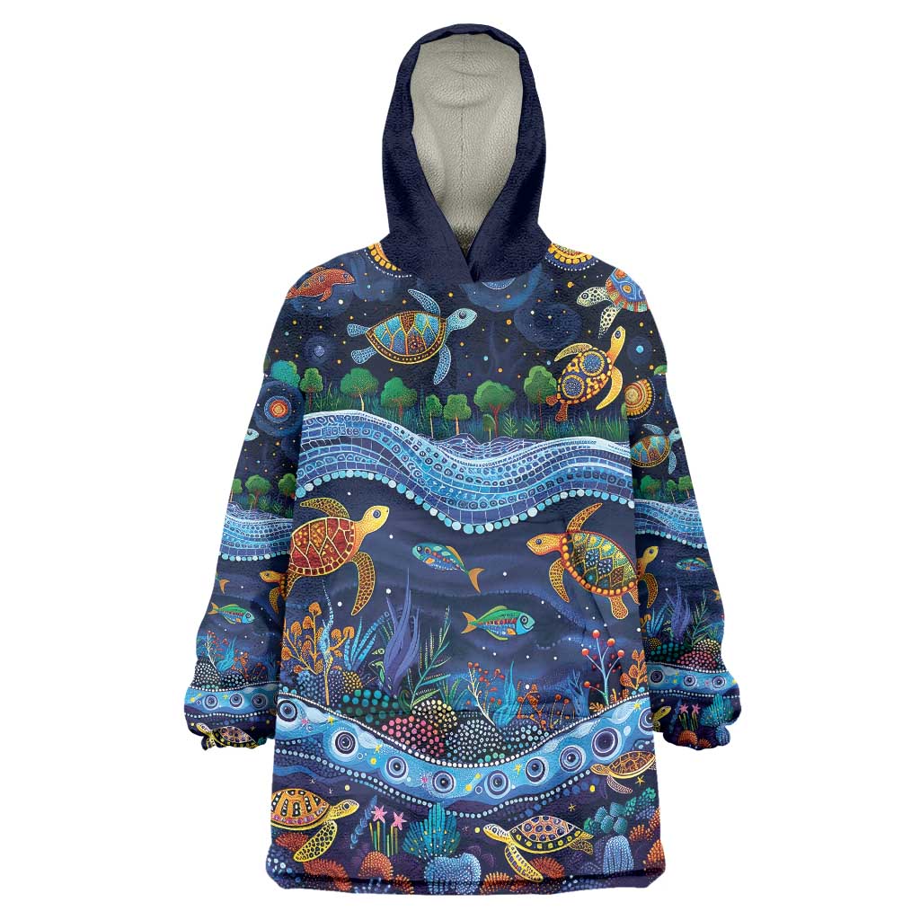 Australian Landscapes Wearable Blanket Hoodie Aboriginal Dreamtime Story