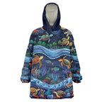 Australian Landscapes Wearable Blanket Hoodie Aboriginal Dreamtime Story