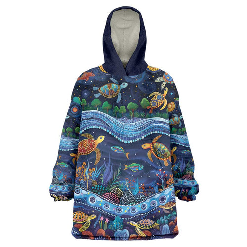 Australian Landscapes Wearable Blanket Hoodie Aboriginal Dreamtime Story