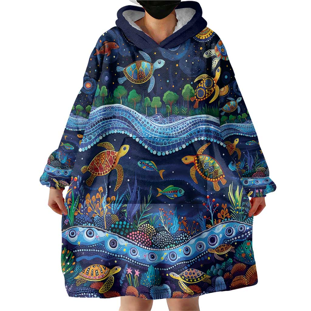Australian Landscapes Wearable Blanket Hoodie Aboriginal Dreamtime Story