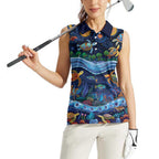 Australian Landscapes Women Sleeveless Polo Shirt Aboriginal Dreamtime Story