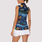 Australian Landscapes Women Sleeveless Polo Shirt Aboriginal Dreamtime Story