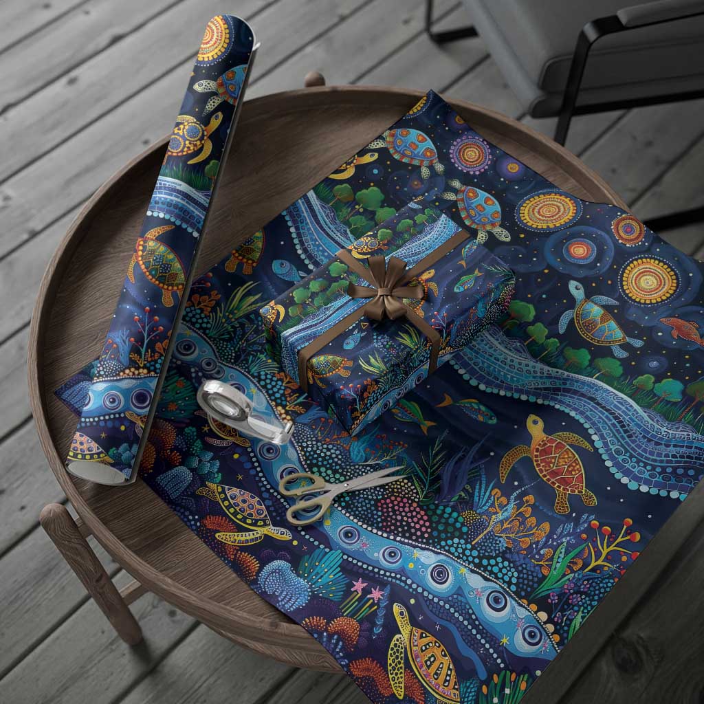 Australian Landscapes Wrapping Paper Aboriginal Dreamtime Story - Aussie Hoodie