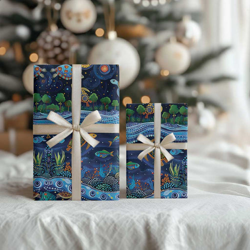 Australian Landscapes Wrapping Paper Aboriginal Dreamtime Story - Aussie Hoodie