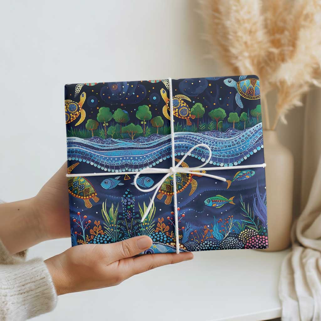 Australian Landscapes Wrapping Paper Aboriginal Dreamtime Story - Aussie Hoodie