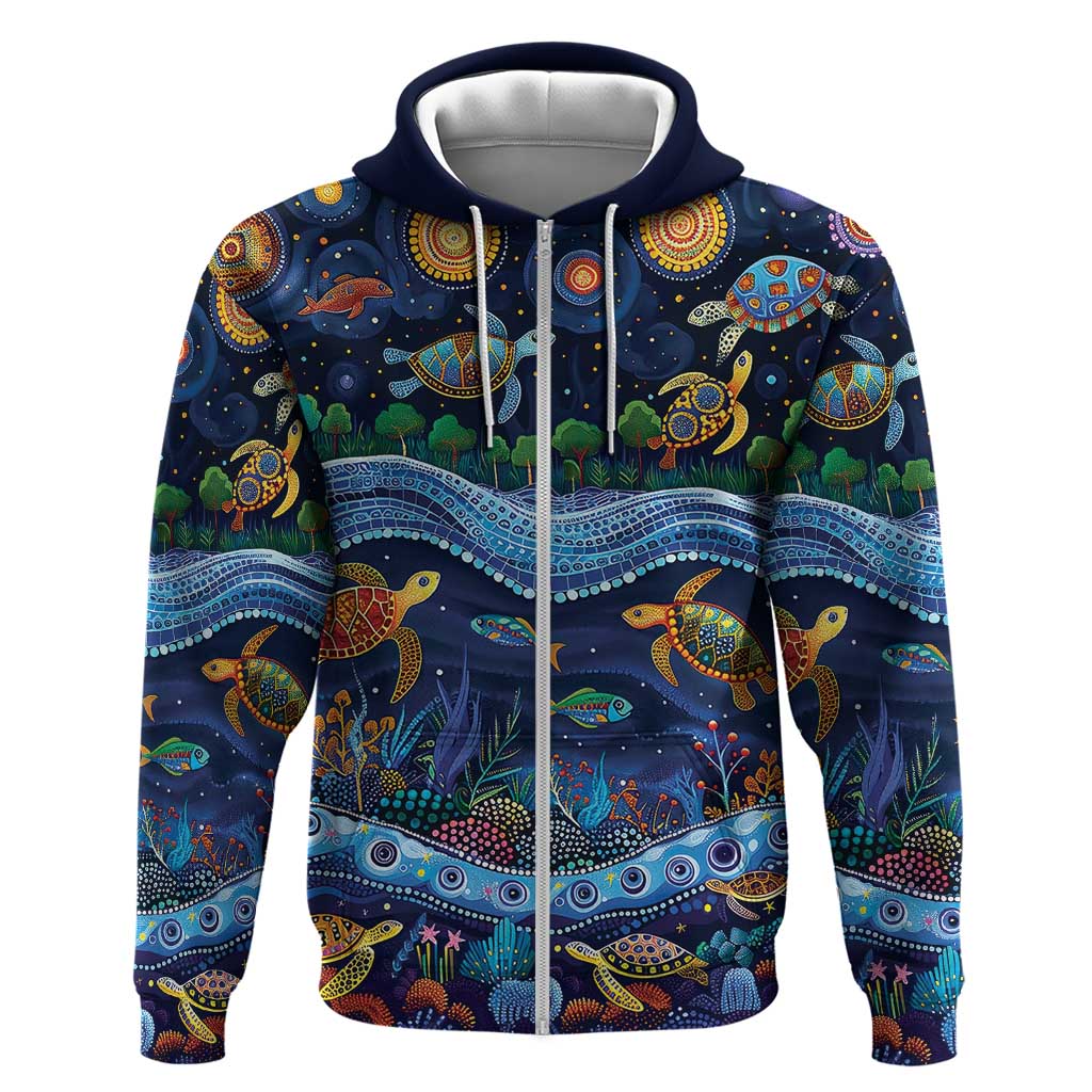 Australian Landscapes Zip Hoodie Aboriginal Dreamtime Story