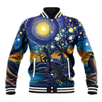 Australian Night Sky Landscape Baseball Jacket Aboriginal Dreamtime Story
