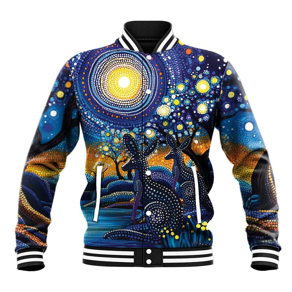 Australian Night Sky Landscape Baseball Jacket Aboriginal Dreamtime Story