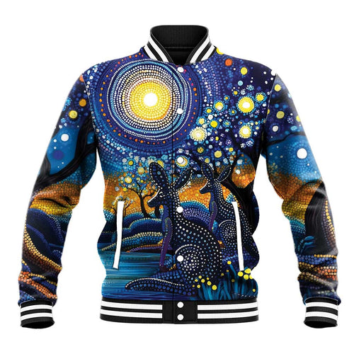 Australian Night Sky Landscape Baseball Jacket Aboriginal Dreamtime Story