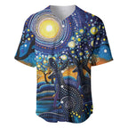 Australian Night Sky Landscape Baseball Jersey Aboriginal Dreamtime Story