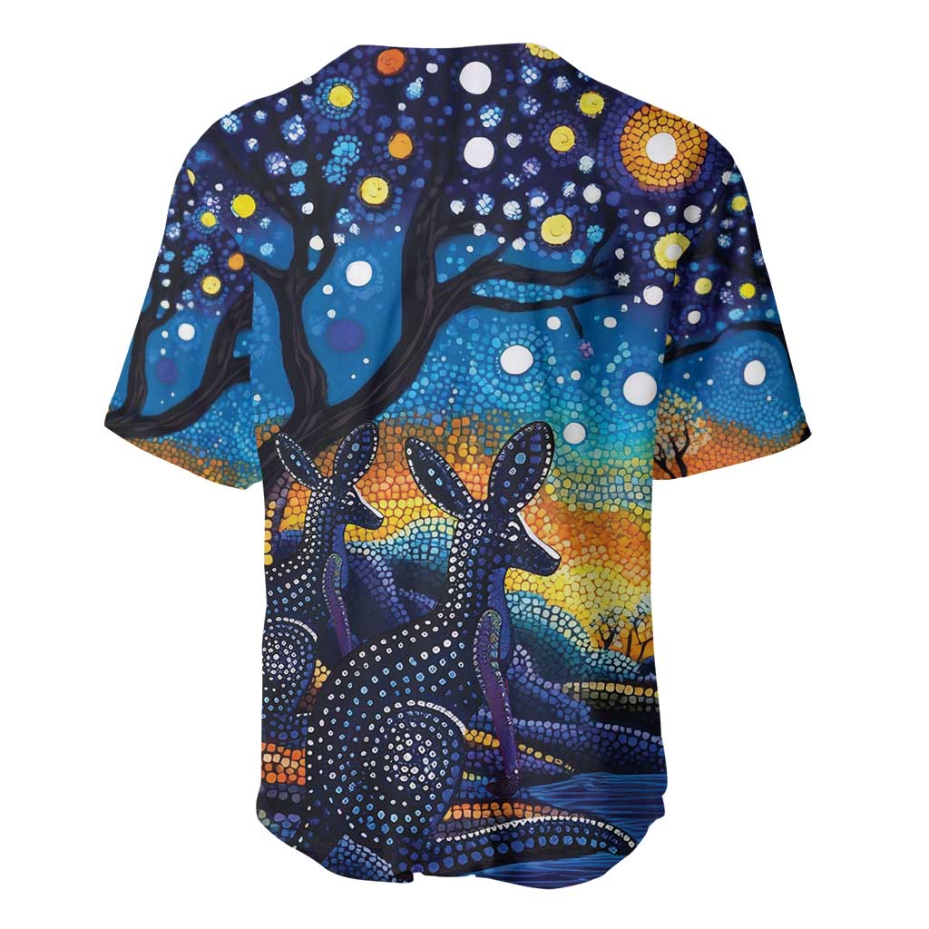 Australian Night Sky Landscape Baseball Jersey Aboriginal Dreamtime Story