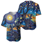 Australian Night Sky Landscape Baseball Jersey Aboriginal Dreamtime Story