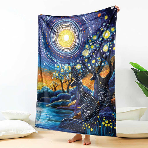 Australian Night Sky Landscape Blanket Aboriginal Dreamtime Story