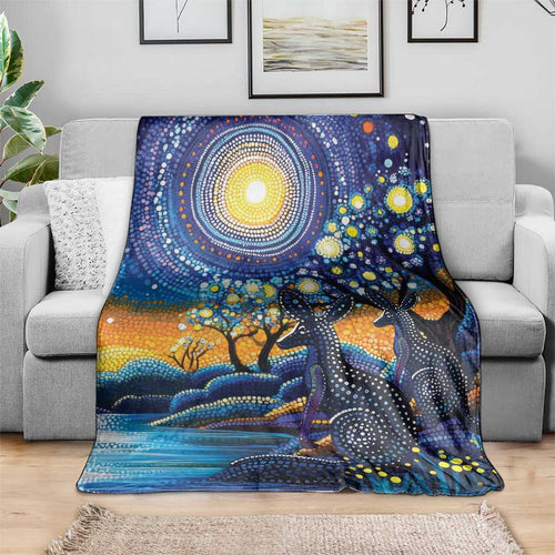 Australian Night Sky Landscape Blanket Aboriginal Dreamtime Story