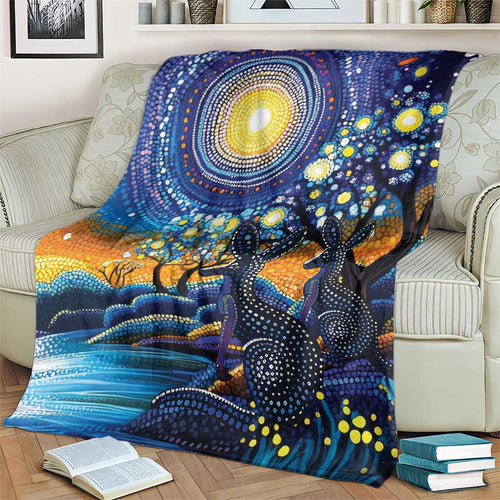 Australian Night Sky Landscape Blanket Aboriginal Dreamtime Story
