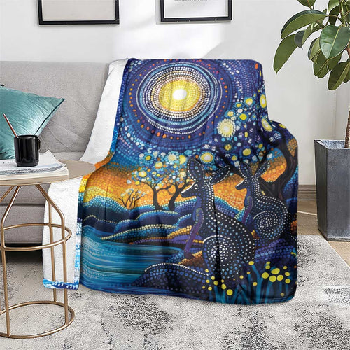 Australian Night Sky Landscape Blanket Aboriginal Dreamtime Story