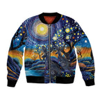Australian Night Sky Landscape Bomber Jacket Aboriginal Dreamtime Story