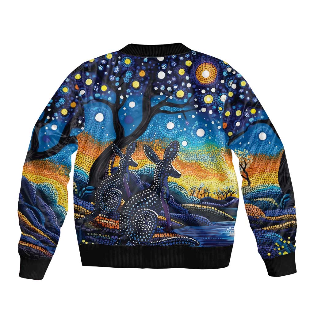 Australian Night Sky Landscape Bomber Jacket Aboriginal Dreamtime Story
