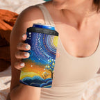 Australian Night Sky Landscape 4 in 1 Can Cooler Tumbler Aboriginal Dreamtime Story