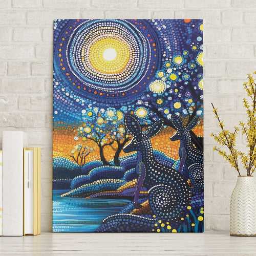 Australian Night Sky Landscape Canvas Wall Art Aboriginal Dreamtime Story