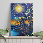 Australian Night Sky Landscape Canvas Wall Art Aboriginal Dreamtime Story