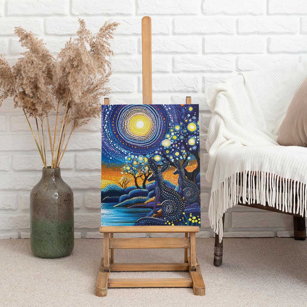 Australian Night Sky Landscape Canvas Wall Art Aboriginal Dreamtime Story