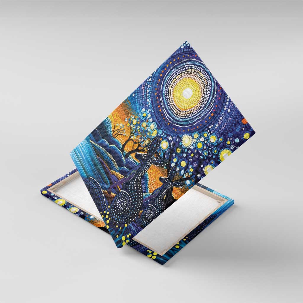 Australian Night Sky Landscape Canvas Wall Art Aboriginal Dreamtime Story