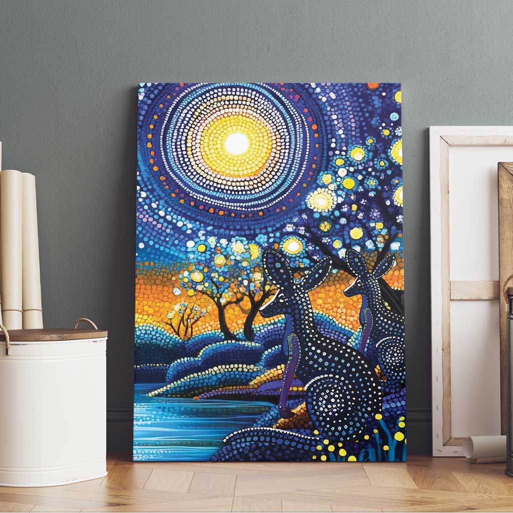 Australian Night Sky Landscape Canvas Wall Art Aboriginal Dreamtime Story