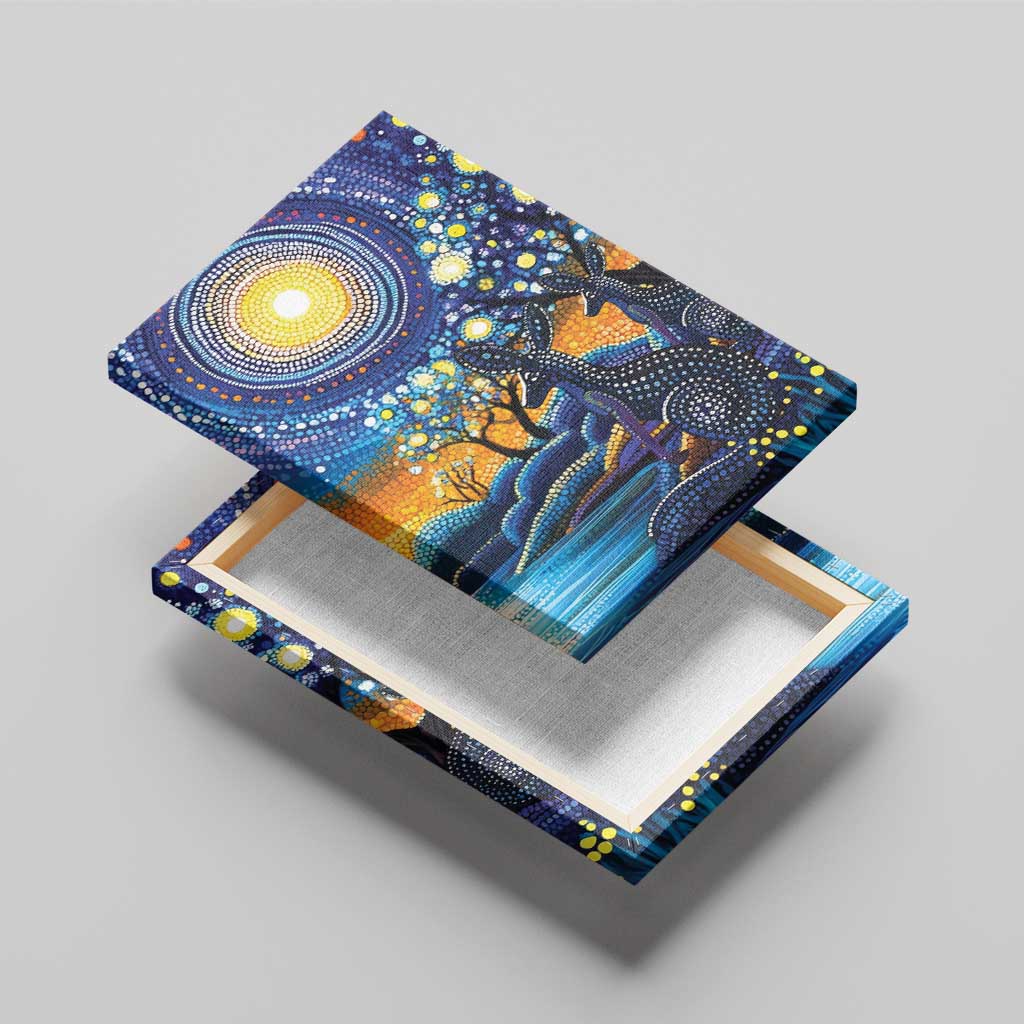 Australian Night Sky Landscape Canvas Wall Art Aboriginal Dreamtime Story