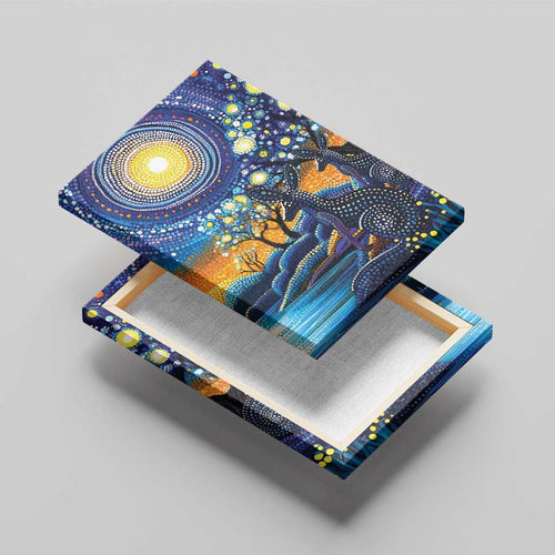 Australian Night Sky Landscape Canvas Wall Art Aboriginal Dreamtime Story