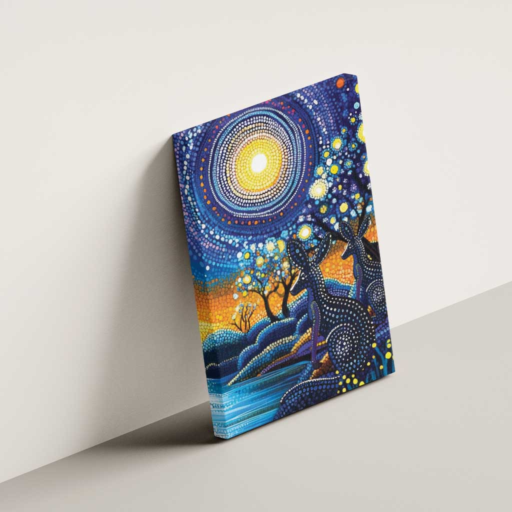 Australian Night Sky Landscape Canvas Wall Art Aboriginal Dreamtime Story