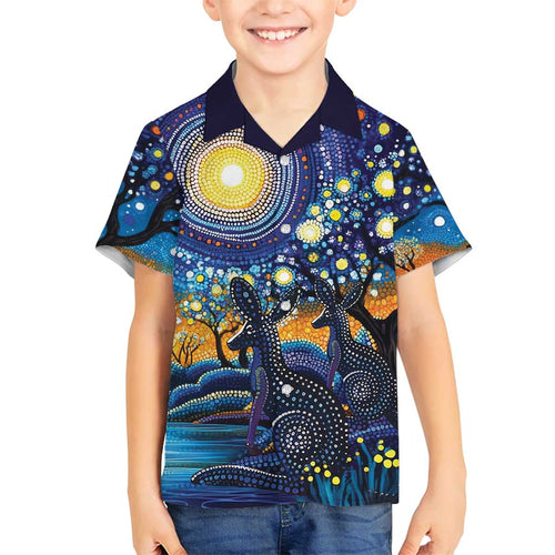 Australian Night Sky Landscape Family Matching Summer Maxi Dress and Hawaiian Shirt Aboriginal Dreamtime Story