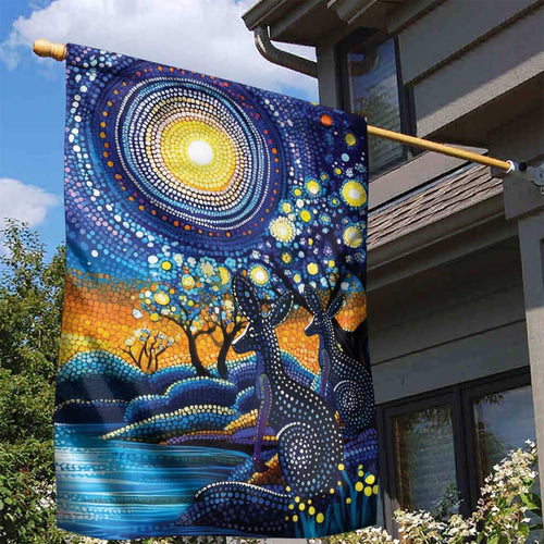 Australian Night Sky Landscape Garden Flag Aboriginal Dreamtime Story