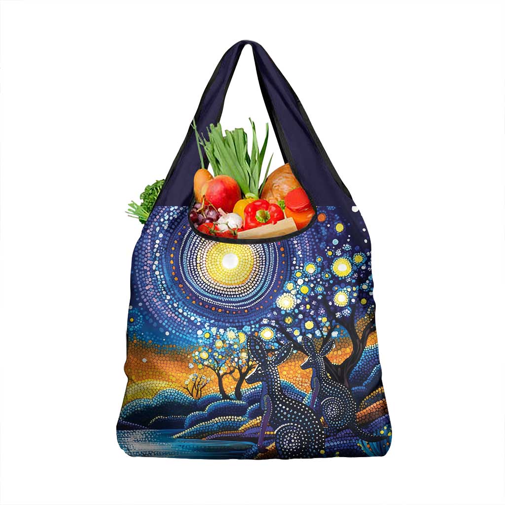 Australian Night Sky Landscape Grocery Bag Aboriginal Dreamtime Story
