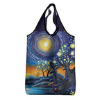 Australian Night Sky Landscape Grocery Bag Aboriginal Dreamtime Story